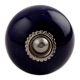 Navy Blue Silver Fitting Ceramic Knob